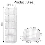 PUPPYCUTE Hanging Closet Organizer and Storage, Clothes Hanging Shelves Wire Baskets for Clothing Sweaters Purse Handbags Shoes White 5 Tier - size: For closet-5 pcs