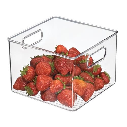 iDesign Pantry Storage Bin with Handles for Kitchen Cabinets or Fridge - Clear - Made in USA - style: Pack of 1