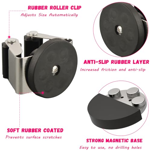 4 Pack Magnetic Mop Broom Holder, Heavy Duty Magnetic Mop Hanger for Refrigerators, Magnetic Mount Mop Broom Holder for Laundry Room Garage Kitchen Workshops Metal Shed - size: 4 Pack Magnetic Mop Broom Holder
