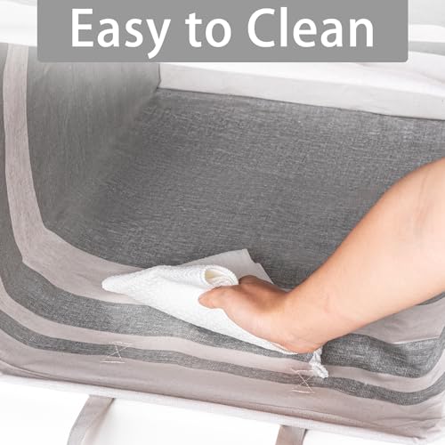 BOOMIBOO 2 Pack Large Laundry Basket,Waterproof Freestanding Laundry Hamper,Collapsible Clothes Basket with Easy Carry Handles in Laundry Room Bathroom Bedroom Dorm,Gradient Grey,75L - color: Gradient Grey, size: 75L