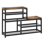 Shoe Rack Bench Shoe Storage Organizer with Seat, 5-Tier Industrial Free Standing Shoe Rack for Entryway, Narrow Shoe Rack Organizer Shelves for High Heels, Entryways, Hallways, Closets,Brown - size: 5 Tier-brown