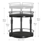 HOOBRO Lazy Susan Organizer Spice Rack, 2-Tier Height Adjustable Rotating Lazy Turntable Spice Organizer, for Kitchen Countertop and Cabinet, Black BB05TL01 - color: Black