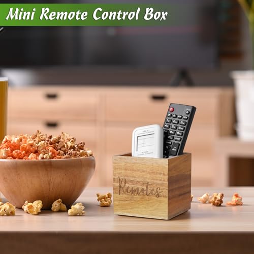 DRASTAR Remote Control Holder, Wood TV Remote Holder, Remote Storage Caddy, Remote Control Organizer (Acacia, 1 Slot) - color: Acacia, size: 1 Slot