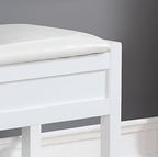 Roundhill Furniture Rouen Clean White Seating Bench with Shoe Storage, - color: White Faux Leather