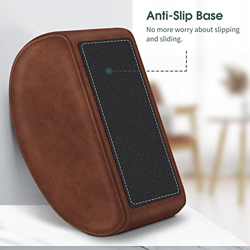 Large Remote Control Holder with 5 Compartments, KENOBEE Anti-slip Desktop Caddy Storage Organizer for Phone, Remote Controllers, Office Supplies, Makeup Brush, Media Accessories,Brown - color: Brown, size: Large