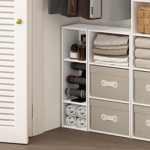 Furinno Fulda Book Shelf, 3-Tier Narrow Bookshelf, Bookcase with 10-in Width Storage Shelf, 9.3 x 9.8 x 31.5, for Living Room, Bedroom, Home Office, White - color: White, size: 3-Tier, 10-Inch Width