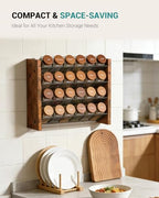 NESAPTO Spice Rack Organizer for Cabinet, Wooden 4 Tier Vertical Seasoning Organizers for Kitchen Pantry, Countertop/Wall Mount, Holds 24 Spice Jars (No Jars Included),12.2" W × 9.4" H - size: Holds 24 Jars, 12.2"W × 9.4"H