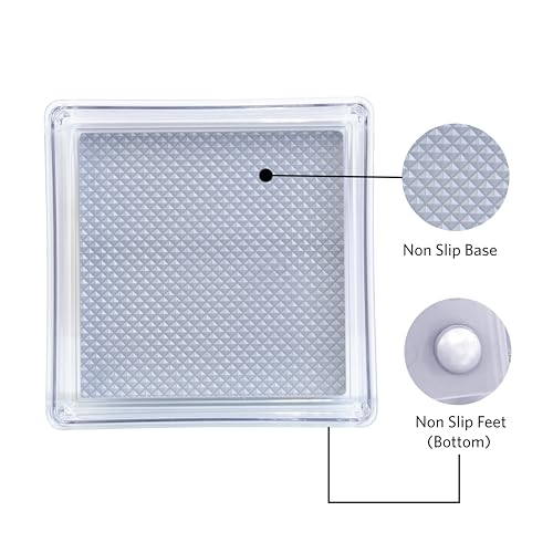 Glad Drawer Organizer Bin, 6x6 - Heavy Duty Clear Plastic Storage Tray for Junk Drawers, Kitchen Utensils, Bathroom Vanity, and Organizing Pantry - BPA Free, Food Safe, Non Slip - size: 6x6