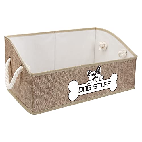 Collapsible Fabric Dog Toy Box and Storage Bin With Handle - Trapezoid Basket Chest Organizer for Pet Toys, Blankets and Accessories,Yellow - color: Yellow