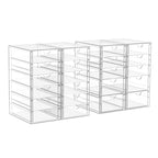 ARSTPEOE 22 Drawers, Acrylic Desk Makeup Organizer, Plastic Drawers Organizer, Stackable Storage Solution for Makeup, Dresser, Office, Bathroom Clear Plastic Craft and Bead Storage Cabinet - size: 22 Drawers