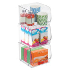 iDesign Stackable Open-Front Storage Bins for Kitchen and Pantry Organization - Set of 3 - Clear - style: Pack of 3