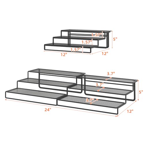 Dmevkic Expandable Can Organizer for Pantry,3-Tier Adjustable Can Organizers and Storage Holds Up to 24 Cans,Can Storage Rack for Pantry,Kitchen,Cabinet