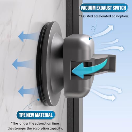 Onemake Suction Cup Shower Caddy, No Drilling Bathroom Organizer Shelf, Strong Vacuum Suction Holds Up to 22 lbs, Removable Shower Shelf for Tile Glass, Kitchen & Bathroom Storage Basket - style: 1 Tier-Gray Square Caddy