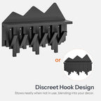 HOOBRO Wall Hooks with Shelf, Coat Rack with Shelf Wall-Mounted, Entryway Wall Key Holder, Hat Rack for Walls, Purse Hanger for Wall, Entryway Hanging Shelf with 6 Retractable Pegs, Black BK46YM01 - color: Black