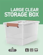 WYT 6 Pack 17qt Clear Plastic Storage Bin with Lid and Latching Buckles, Stackable Tote Organizing Box with Handle - size: 17qt - 6 pack