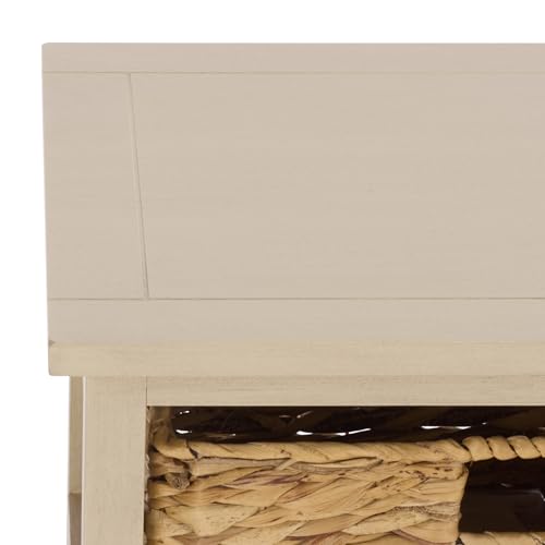 SAFAVIEH Home Collection – Halle Sand 3-Drawer Basket Storage Side Table, Coastal Accent Design, Fully Assembled (AMH5738G) - color: Sand
