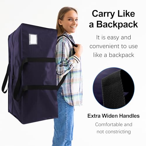 VELVETSURE Heavy Duty Extra Large Moving Bags W/Backpack Straps - Strong Handles & Zippers, Storage Totes For Space Saving, Fold Flat, Alternative to Moving Box and Storage Bin (Set of 6, Blue) - color: Blue, size: 24 Gal - 6 Pack