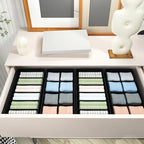 4 PACK Sock Underwear Drawer Organizer Dividers, Collapsible Cabinet Closet Storage Boxes for Clothes, Socks, Lingerie, Underwear, Tie, Belt,Bedroomedroom