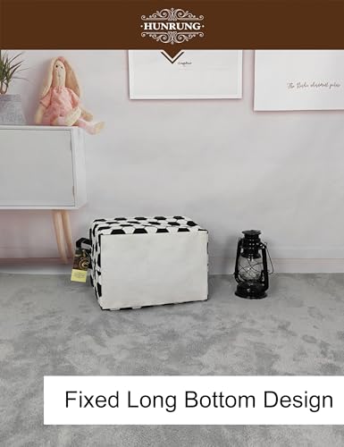 HUNRUNG Rectangle Canvas Storage Basket Foldable Waterproof Toy Organizer Bin with Handles Fabric Collapsible Storage Bins for Shelves Kids Room Playroom Nursery Clothes and Pet Supplies(REC-Football) - color: REC-Football