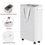 efluky Slim Laundry Hamper with Wheels, Rolling Laundry Basket for Clothes, Small Laundry Basket for Bedroom, Dorm and Laundry Room, 60L (12.7 Gallons) White