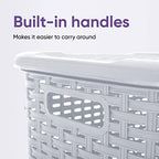 Superio Slim Deluxe Laundry Hamper Wicker, 60 Liter Ivory, Beige, Model:502-503-504 - color: White Smoke, size: 1-pack