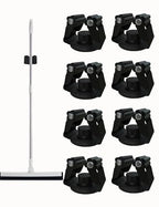 Magnetic Broom Holder Heavy Duty, Magnetic Broom and Mop Organizers for Fridge - Magnet Waterproof Mop Broom Holder for Garage Kitchen Laundry Work Shop - 8 Pack - size: 8 pack-Black