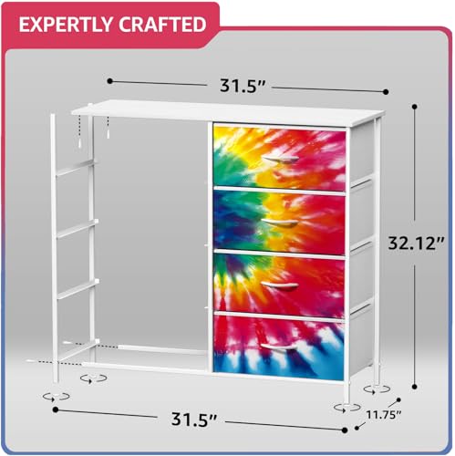 Sorbus Kids Dresser with 8 Drawers - Storage Unit Organizer Chest for Clothes - Bedroom, Kids Room, Nursery, & Closet (Tie-Dye, 31.5 x 12 x 32-8 Drawer) - color: Dark Tie-dye, style: 8-Drawer