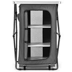 Giantex Folding Camping Storage Cabinet with 3 Shelves and Carry Bag, Portable Outdoor Organizer Kitchen Table, Quick Set-up for BBQ, Picnic, Backyard, Compact Pop-Up Cupboard, 35''H - size: 35''H
