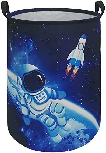 MAIZMZ Kids Hamper Baby Storage Bins Organizer Gift Toy Box Waterproof Laundry Basket Large Canvas Collapsible Chest for Home Boys Room Decor - color: Astronauts