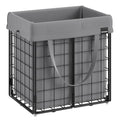 SONGMICS Laundry Hamper, 11 Gal. (50L) Laundry Basket, Collapsible Clothes Hamper, Removable and Washable Liner, Metal Wire Frame, for Bedroom Bathroom, Black and Gray ULCB150G01 - color: Black + Gray, size: 50 L