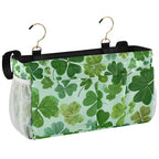 Bedside Caddy Hanging Bunk Bed Caddy Bed Organizer Hanging Pocket with 2 Hooks Bedside Storage Organizer Pocket Bag Holder Green Nature St Patrick Clovers - color: Green Nature St Patrick Clovers