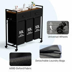 Laundry Sorter with 3 Section Pull Out Bags Rolling Laundry Basket Organizer with 2 Drawers Laundry Hamper with Shelves and Wheels for Laundry Room, Bathroom, Bedroom Organization (1 Tier) - size: 1 Tier