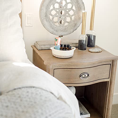 NaturalCozy 5-Piece Round Small Woven Baskets Set– Cotton Rope Baskets for Organizing! Montessori Toys, Fruits Remotes Key Tray Bowl for Entryway Desk, Shallow Catchall Home Décor, Cat Dog Bin Gift - color: Off White & Mixed Brown