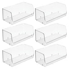 iDesign Stackable Open-Front Storage Bins for Kitchen and Pantry Organization - Set of 6 - Clear - style: Pack of 6