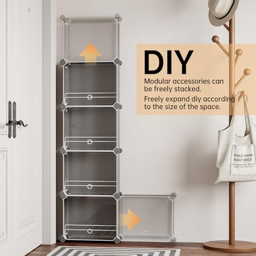 MAGINELS 6 Tier Shoe Rack Organizer with Cover, Slim Shoe Storage Cabinet, Behind The Door, Narrow Shoe Shelf for Closet, entryway, Black - color: Black, size: 12 pair