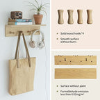 Wall Mount Coat Rack with Shelf, Sturdy Wooden Floating Shelf withHooks Save Your Indoor Space, Wall Organizer siutable for Entryway, Mudroom,Kitchen, Bathroom, etc(Oak Finish) - color: Oak finish