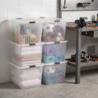 IRIS USA 6-Pack High-Capacity Clip Box with Latching Lids, 55 Quart Storage Bins, Supply Containers for Home, Office & Classroom Organization - size: 55 Qt, style: 6 Pack