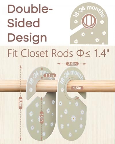 Baby Size Clothes Dividers for Closet: Nursery Hanger Month Dividers for Clothing Organizer - Set of 7 Infant Age Separators from Newborn to 24 Months for Boho Room Decor - style: Pattern