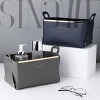 Foldable Basket Organizers and Storage Shelves Cart Cabinet Closet,Small Cube Organizer Bin with Handles (Dark Grey) - color: Dark Grey