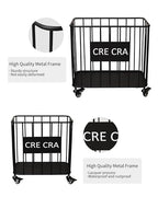 Iron Laundry Hamper with Wheels | Durable Metal Clothes Basket | Easy Mobility | 19.69 x 11.81 x 23.62 Inches | Pack of 2