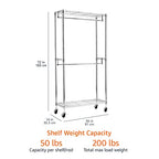 Amazon Basics Adjustable Clothes Rack for Handing, Double Hanging Rod Garment Rolling Closet Clothing Organizer, Chrome, 36'' x 14'' x 72'' - color: Chrome