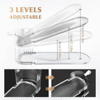 12 Pack Shoe Slot Organizer, Shoe Stackers for a Pair of Shoes, Adjustable Double Layer Stack Shoe Racks Space Saver, Storage Clear Shoe Holder for Closet Organization