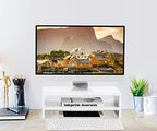 Monitor Stand Riser for Desk, 2 Tiers Laptop Computer Riser for PC Screen, iMac, Desktop Wooden Screen Monitor Stand with Storage Organizer for Home Office, White