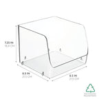 InterDesign iDesign Linus Stacking Organizer Bins for Kitchen, Pantry, Office, Bathroom, Extra Large-Clear (Pack of 4) - size: Large (Pack of 4)
