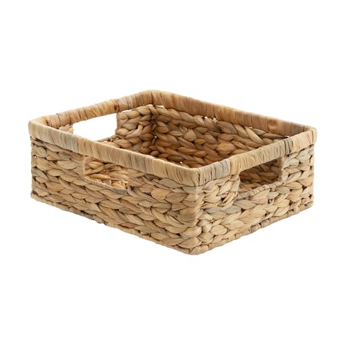 StorageWorks Pantry Baskets, Wicker Storage Baskets for Organizing, Shelves, Pantry Organizers and Storage, Water Hyacinth, 13"L x 10¼"W x 4 ¾"H - color: Natural (Water Hyacinth), size: 13"L x 10¼"W x 4 ¾"H