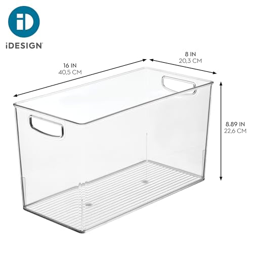 iDesign Pantry Bin with Handles - Kitchen Storage Bins for Cabinets, Pantry, or Fridge - Clear - style: Pack of 1