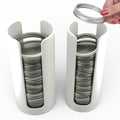 Mason Jar Lid Organizer | White Plastic Lid Storage Rack for Wide & Regular Mouth Mason Jars | Stackable Countertop & Cabinet Organizer | Fits Metal & Plastic Canning Lids