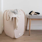 3 Sprouts Pop Up Hamper - Collapsible Laundry Basket, Popup & Foldable Design - Durable Waterproof Fabric for Dirty Clothes, Toys & Towels - Ideal for Dorm, Bedroom & Baby Nursery, Gingham Beige - color: Gingham Beige