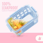 Ello Duraglass 3.4 Cup Meal Prep Sets 10Pc, 5 Pack Set- Glass Food Storage Container with Silicone Sleeve and Airtight BPA-Free Plastic Lids, Dishwasher, Microwave, and Freezer Safe, Meadow - color: Meadow, size: 3.4 Cup
