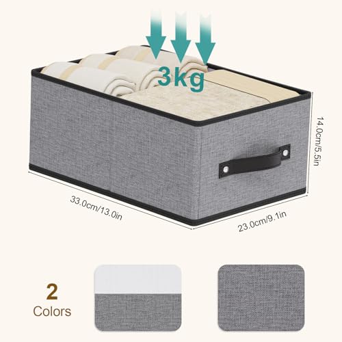 Foldable Storage Boxes, Storage Baskets with Handles, Fabric Cube Organizer Bins for Shelves Bedroom Laundry, 13 × 9.1 × 5.5 Inch, Gray, 4-Pack - color: Gray, size: Medium -4 Pack